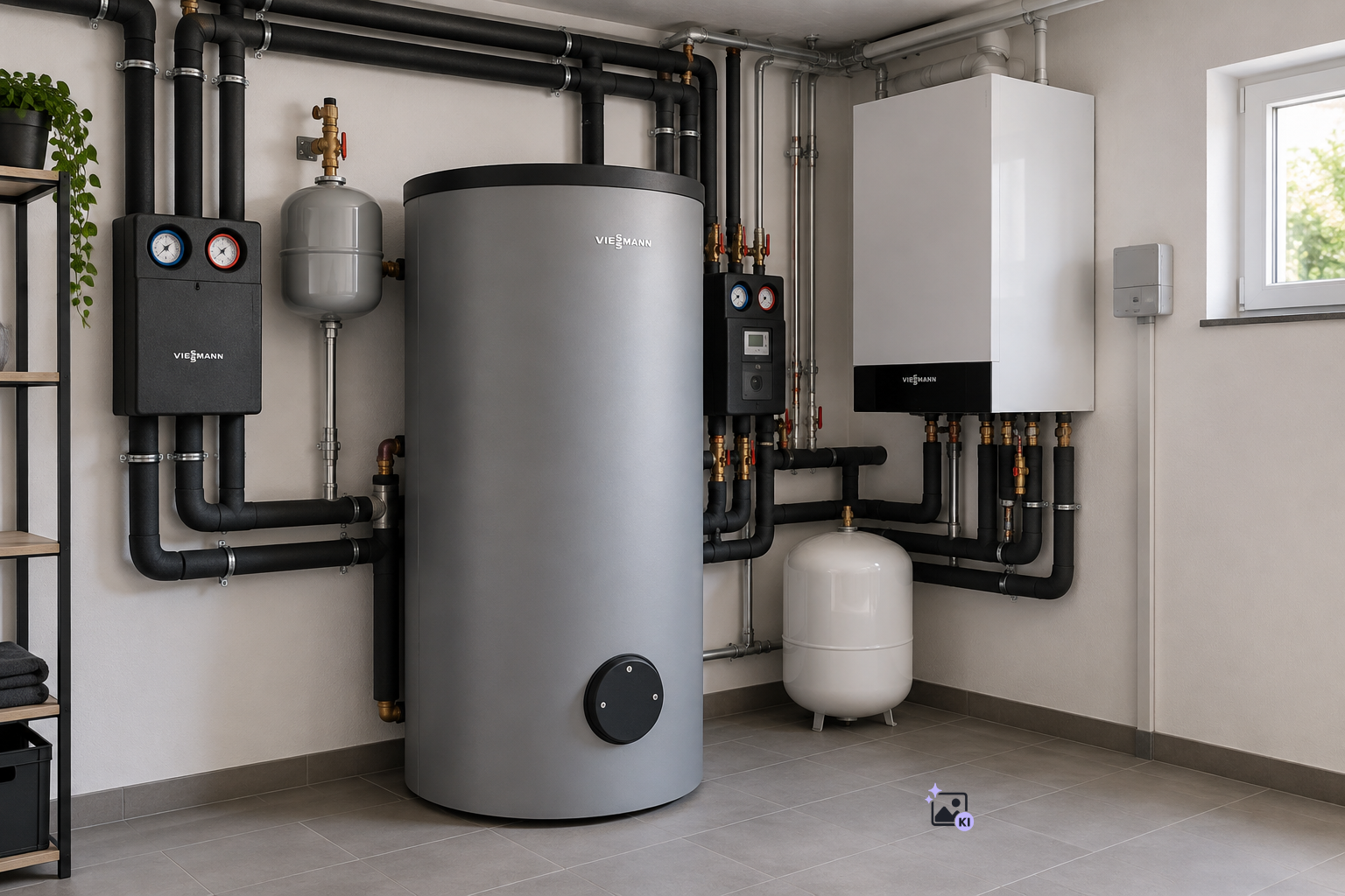 Solarthermie mit moderner Heiztechnik und Wärmespeicher